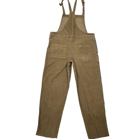 Aerie Werk and Play Corduroy Overalls Bib Cord Overalls Size M Raw Fray Hem - Picture 8 of 13